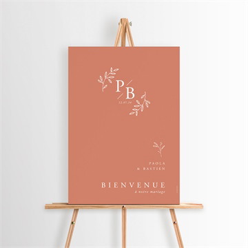 Panneau bienvenue douce terracotta étui