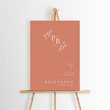 Panneau bienvenue douce terracotta