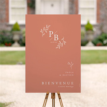 Panneau bienvenue douce terracotta - Mise en situation