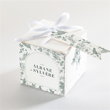 Boîte de dragées mariage sculpture argentée