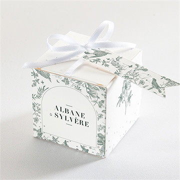 Boîte de dragées mariage sculpture argentée