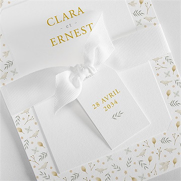 Faire-part mariage céleste superposition - Détail du faire-part