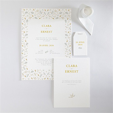 Faire-part mariage céleste superposition - Vue d'ensemble