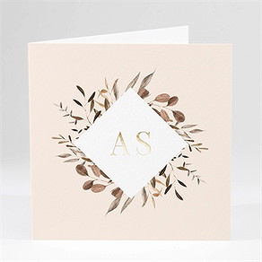 Faire-part mariage virevoltant plié dorure