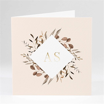 Faire-part mariage virevoltant plié dorure