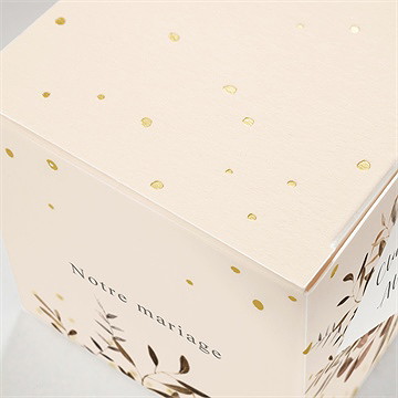 Boîte de dragées mariage virevoltant dorure - Marquage à chaud OR