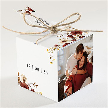 Boîte de dragées mariage en automne - Dessus de la boîte