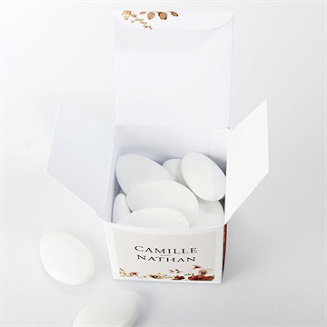 Boîte de dragées mariage en automne - Intérieur de la boîte