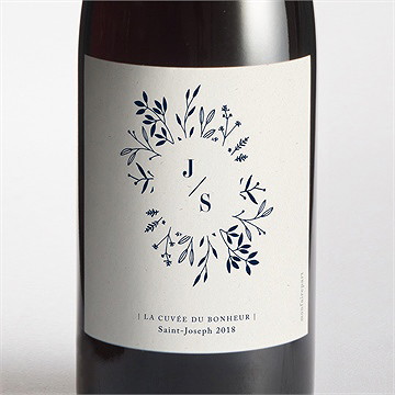 Etiquette de bouteille mariage notre idylle