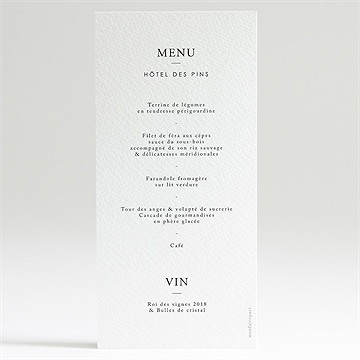 Menu mariage en automne - Dos du menu