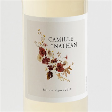 Etiquette de bouteille mariage en automne