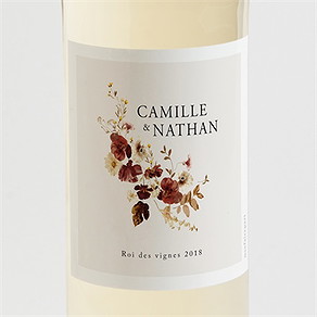 Etiquette de bouteille mariage en automne