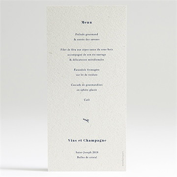 Menu mariage notre idylle - Dos du menu