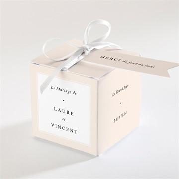 Boîte de dragées mariage volupté argent