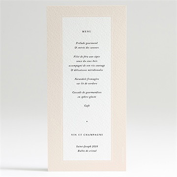 Menu mariage volupté - Dos du menu