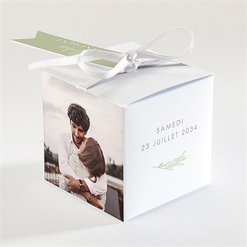 Boîte de dragées mariage tendre elegance - Dos de la boîte