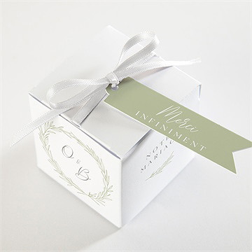 Boîte de dragées mariage tendre elegance - Dessus de la boîte