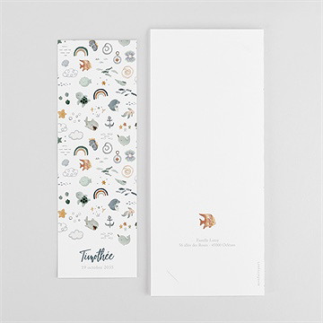 Faire-part naissance poisson photomaton - Dos du faire-part