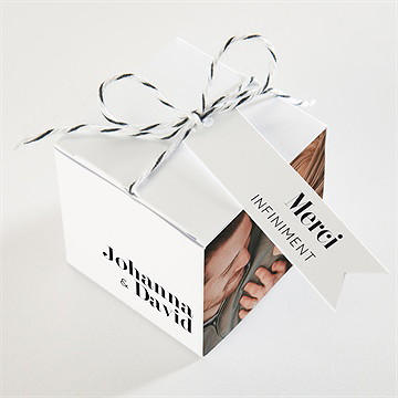 Boîte de dragées mariage tendance - Dessus de la boîte