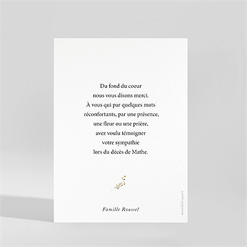 Remerciement décès fleurs d'aquarelle - Dos de la carte