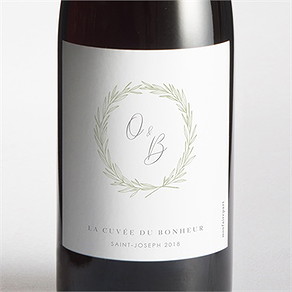 Etiquette de bouteille mariage tendre elegance