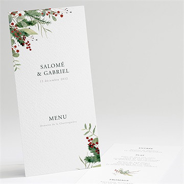 Menu mariage thème noël