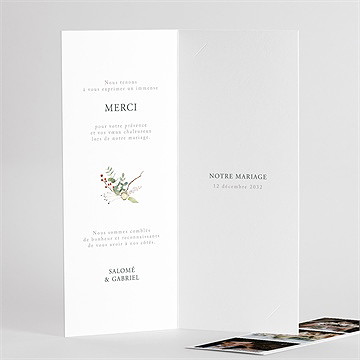 Remerciement mariage thème noël - Détail de l'intérieur