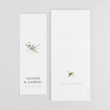 Remerciement mariage thème noël - Dos du faire-part