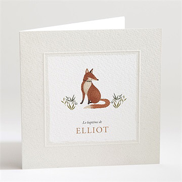 Faire-part de baptême le renard