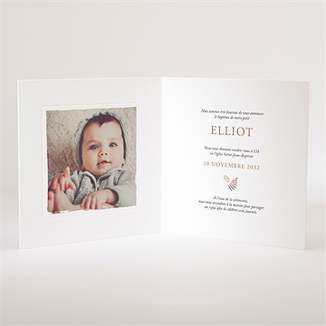 Faire-part de baptême le renard - Intérieur du faire-part