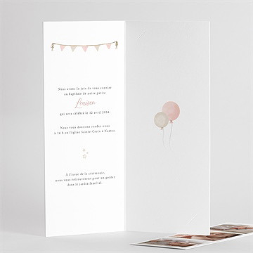 Faire-part de baptême la montgolfière - Intérieur du faire-part