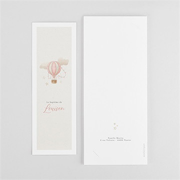 Faire-part de baptême la montgolfière - Dos du faire-part