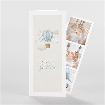 Faire-part de baptême ma montgolfière - Vue d'ensemble