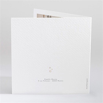 Faire-part de baptême ma montgolfière plié - Dos du faire-part