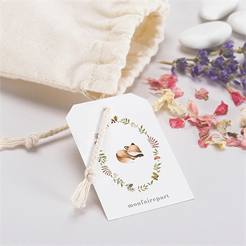 Pochon baptême renardeau - Mise en situation