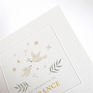 Faire-part communion en vérité gaufrage - Détail du faire-part