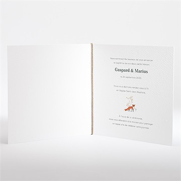 Faire-part de baptême forêt - Intérieur du faire-part