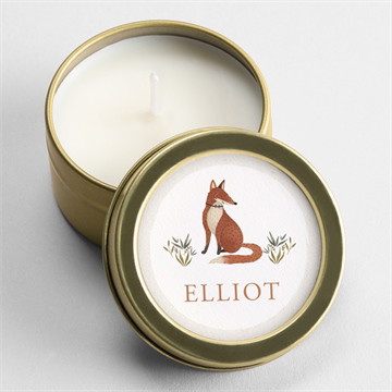 Bougie baptême le renard