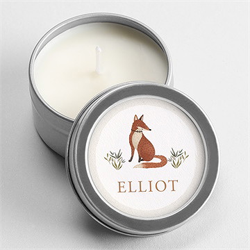 Bougie baptême renard argent