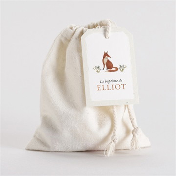 Pochon baptême le renard