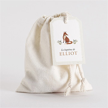 Pochon baptême le renard