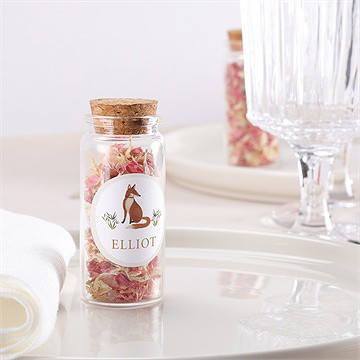 Mignonette baptême renard sticker - Mise en situation