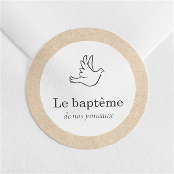 Sticker baptême pictos jumeaux magnet