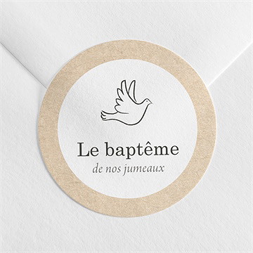 Sticker baptême pictos jumeaux
