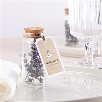 Mignonette baptême pictos jumeaux étiquette - Mise en situation