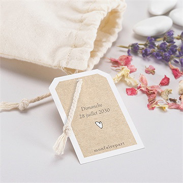 Pochon baptême pictos jumeaux - Mise en situation