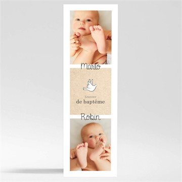 Signet baptême pictos jumeaux magnet