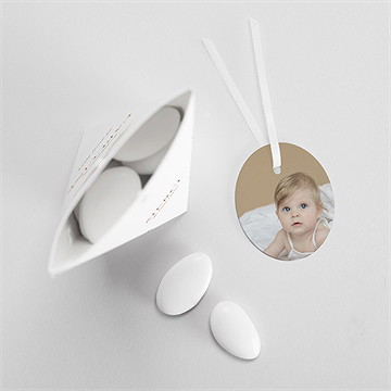 Boîte de dragées baptême douces colombes étui - Intérieur de la boîte