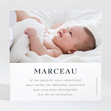 Remerciement naissance p'tit bonhomme - Dos de la carte