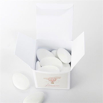 Boîte de dragées baptême la montgolfière - Intérieur de la boîte